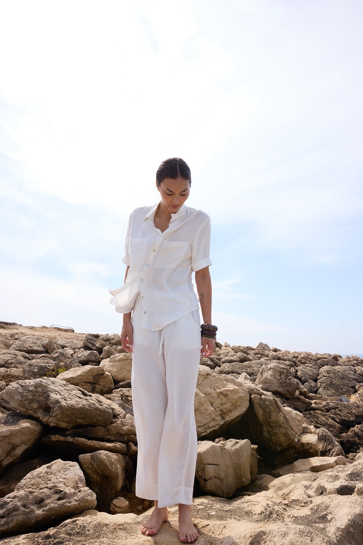 Jackie White Pyjama in EXTRA SMALL WHITE - Sustainable Fashion by KLEED LOUNGEWEAR