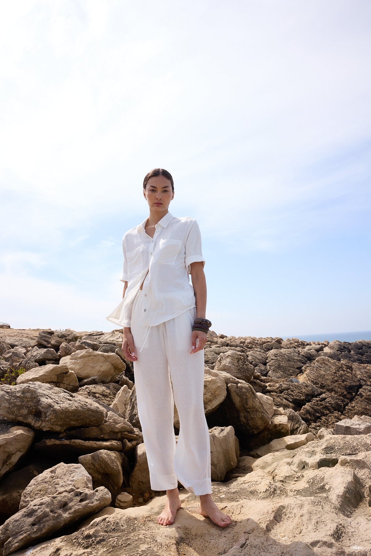 Jackie White Pyjama in EXTRA SMALL WHITE - Sustainable Fashion by KLEED LOUNGEWEAR
