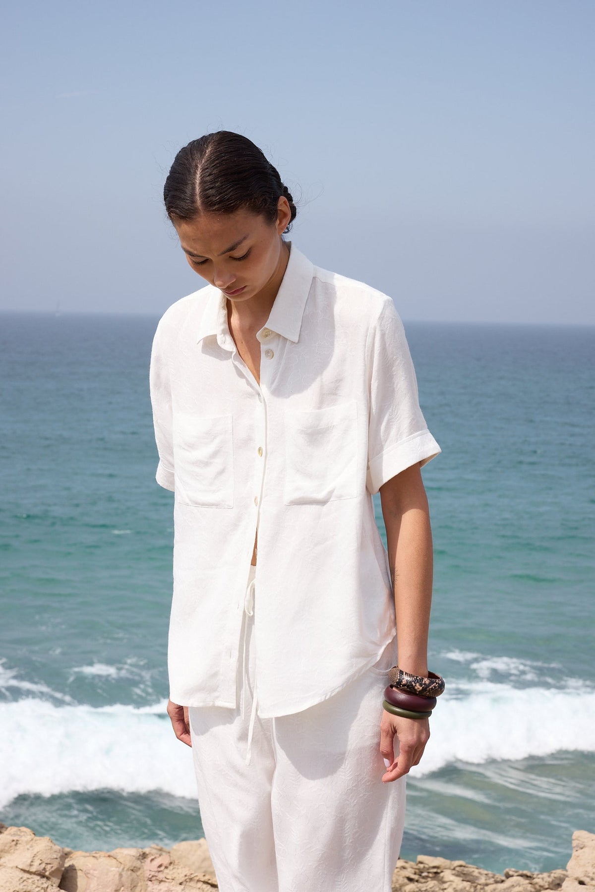 Jackie White Pyjama in EXTRA SMALL WHITE - Sustainable Fashion by KLEED LOUNGEWEAR
