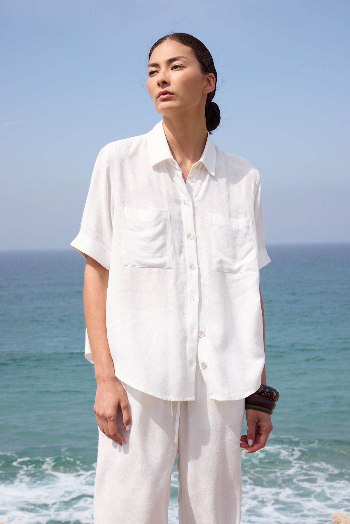 Jackie White Pyjama in EXTRA SMALL WHITE - Sustainable Fashion by KLEED LOUNGEWEAR