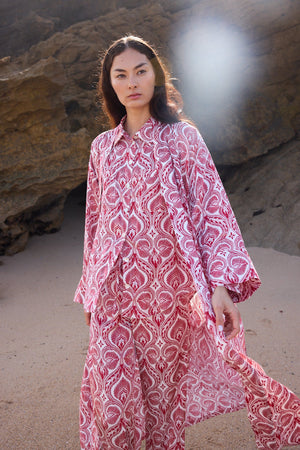 Kushee Red Robe in SMALL RED - Sustainable Fashion by KLEED LOUNGEWEAR