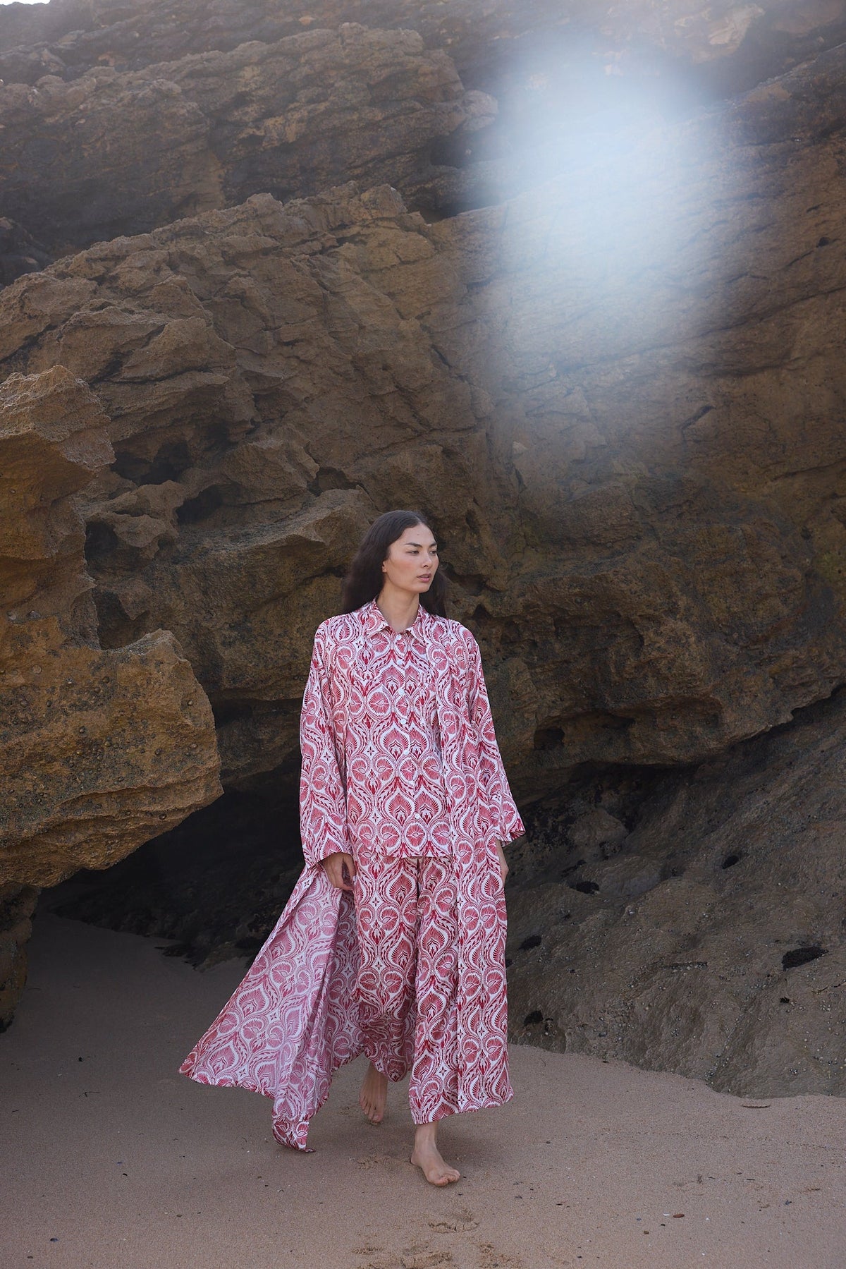 Kushee Red Robe in SMALL RED - Sustainable Fashion by KLEED LOUNGEWEAR