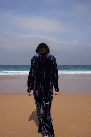 Peepal Blue Pyjama in EXTRA SMALL BLUE - Sustainable Fashion by KLEED LOUNGEWEAR