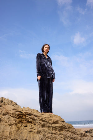 Peepal Blue Pyjama in EXTRA SMALL BLUE - Sustainable Fashion by KLEED LOUNGEWEAR