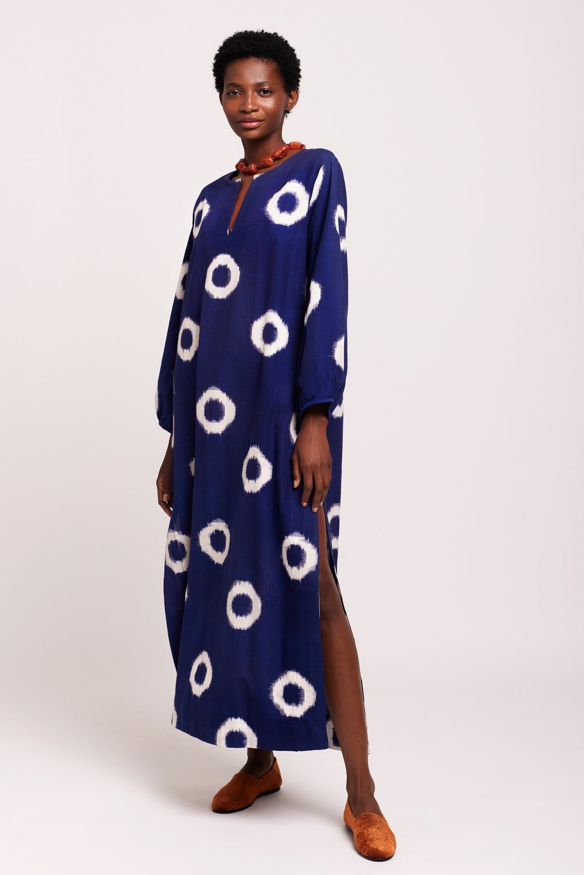 Blue Manda Kaftan in XS/S DARK BLUE - Sustainable Fashion by KLEED LOUNGEWEAR