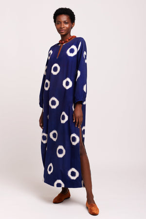 Blue Manda Kaftan in XS/S DARK BLUE - Sustainable Fashion by KLEED LOUNGEWEAR