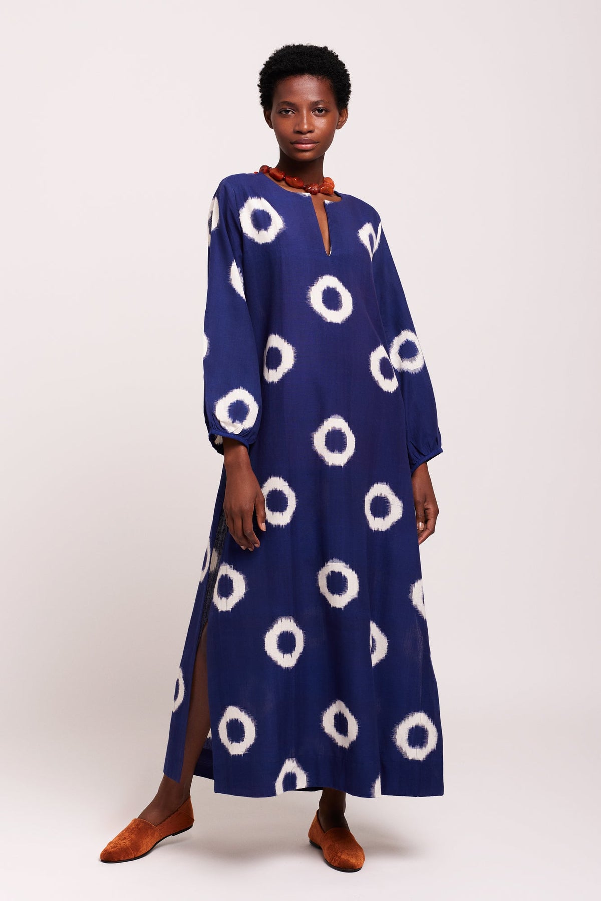 Blue Manda Kaftan in XS/S DARK BLUE - Sustainable Fashion by KLEED LOUNGEWEAR