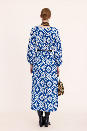 Dorcas Blue Kaftan in S/M BLUE - Sustainable Fashion by KLEED LOUNGEWEAR