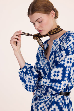 Dorcas Blue Kaftan in S/M BLUE - Sustainable Fashion by KLEED LOUNGEWEAR