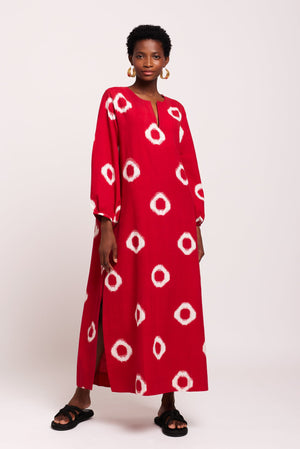 Red Manda Kaftan in XS/S RED - Sustainable Fashion by KLEED LOUNGEWEAR