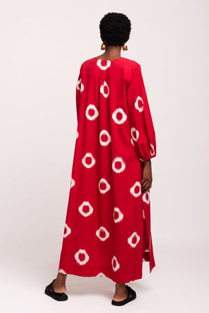 Red Manda Kaftan in XS/S RED - Sustainable Fashion by KLEED LOUNGEWEAR