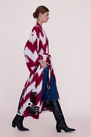 Jain Red Kimono in L/XL RED - Sustainable Fashion by KLEED LOUNGEWEAR