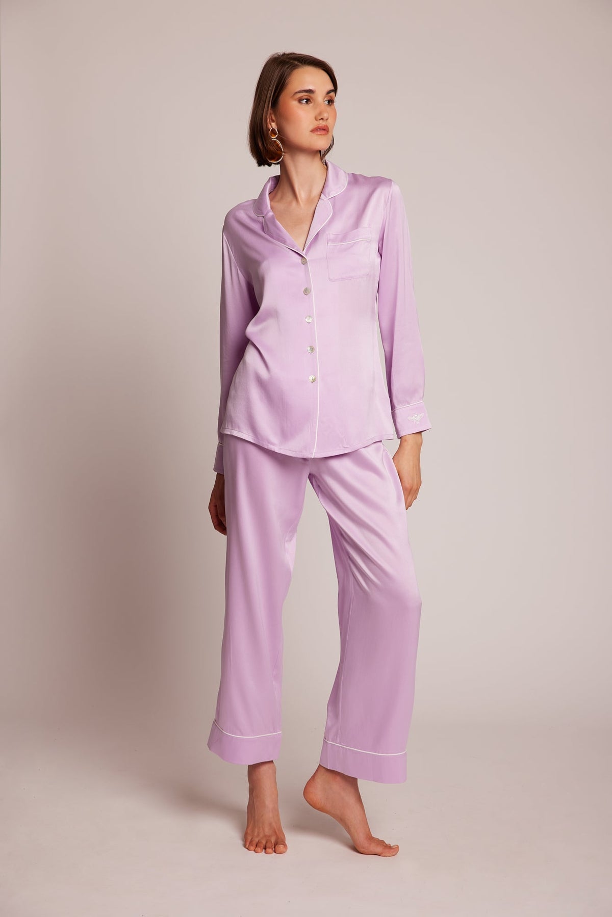 Roller Lilac Pyjama in SMALL LILAC - Sustainable Fashion by KLEED LOUNGEWEAR