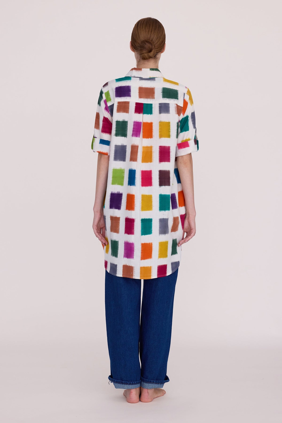 Multi - Squares Chemisier in S/M MULTI - COLOR - Sustainable Fashion by KLEED LOUNGEWEAR