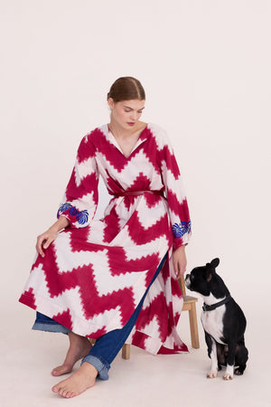 Gadisar Red Kaftan in XS/S RED - Sustainable Fashion by KLEED LOUNGEWEAR