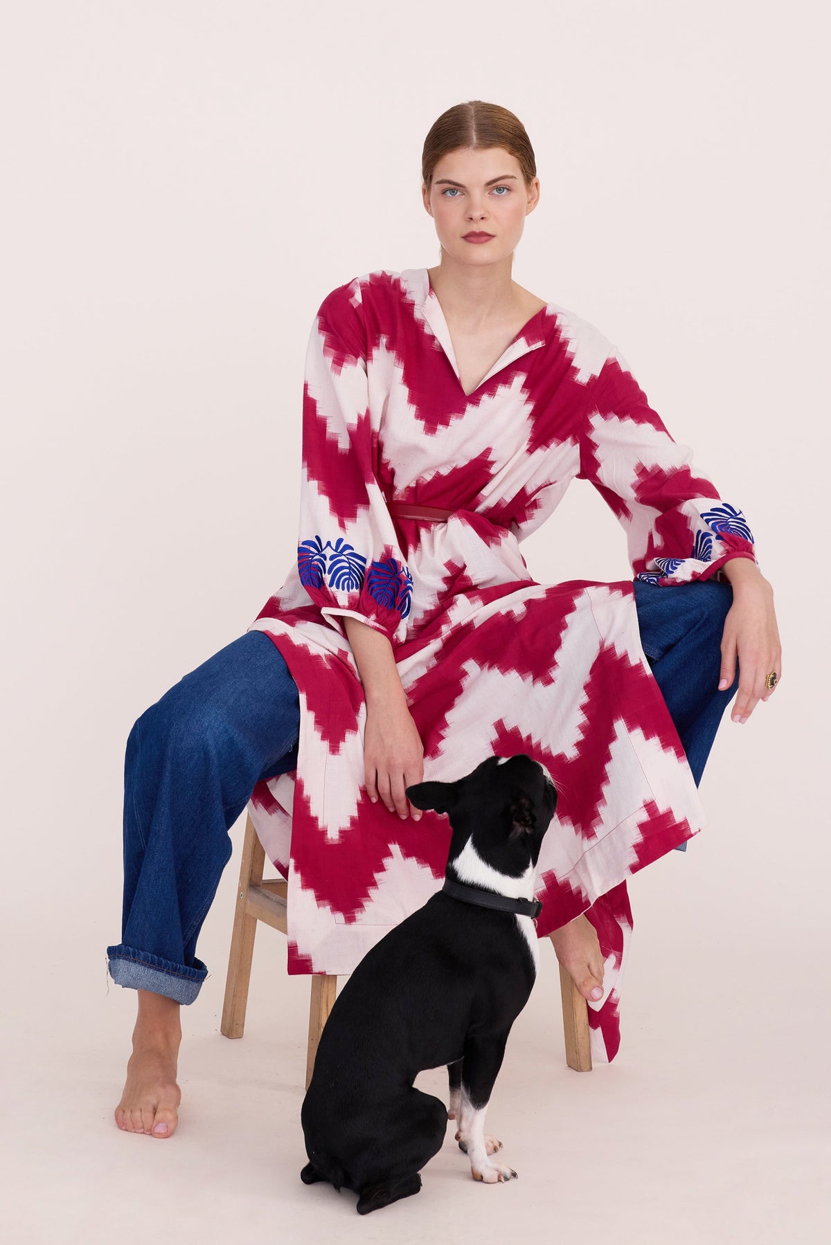 Gadisar Red Kaftan in XS/S RED - Sustainable Fashion by KLEED LOUNGEWEAR
