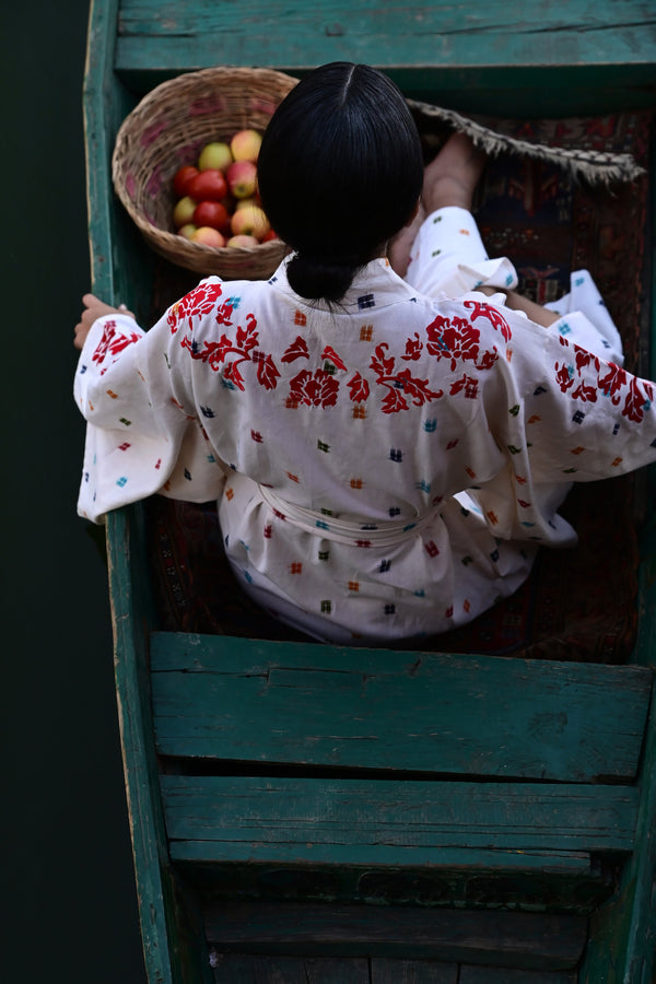 Rainbow Kimono in XS/S WHITE - Sustainable Fashion by KLEED LOUNGEWEAR