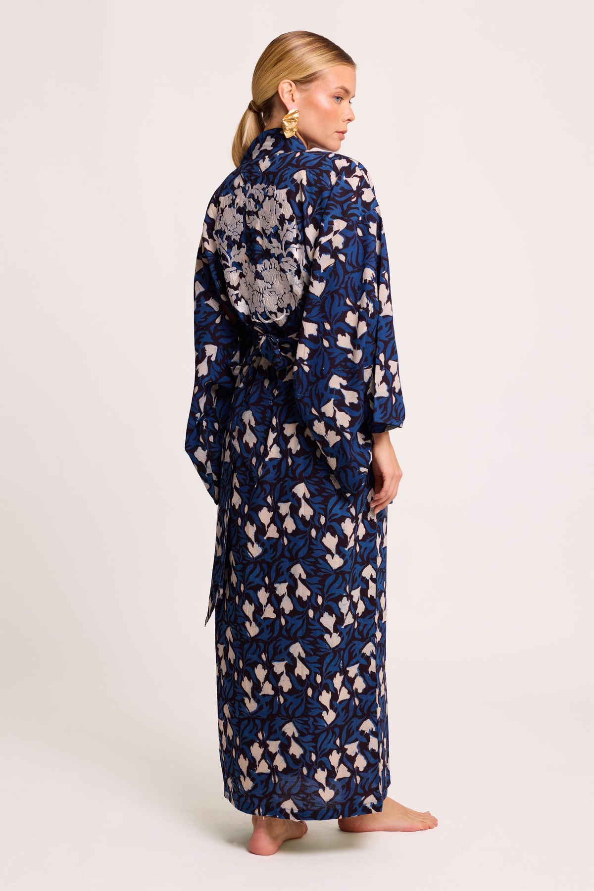 Bagru Kimono in S/M BLUE - Sustainable Fashion by KLEED LOUNGEWEAR