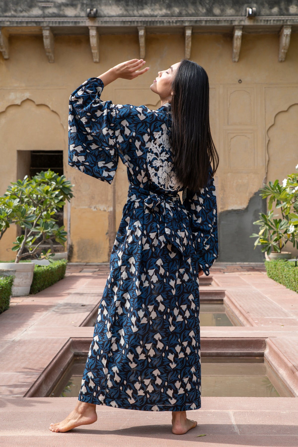 Bagru Kimono in S/M BLUE - Sustainable Fashion by KLEED LOUNGEWEAR