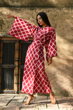 Khatoo Red Kimono in S/M RED - Sustainable Fashion by KLEED LOUNGEWEAR