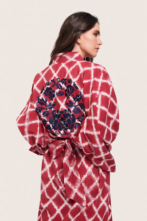 Khatoo Red Kimono in S/M RED - Sustainable Fashion by KLEED LOUNGEWEAR