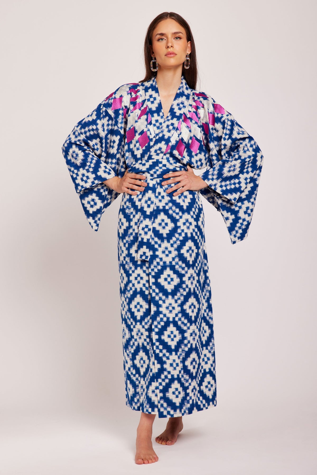 Mombasa Blue Naya Kimono in S/M BLUE - Sustainable Fashion by KLEED LOUNGEWEAR