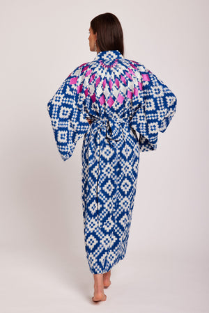 Mombasa Blue Naya Kimono in S/M BLUE - Sustainable Fashion by KLEED LOUNGEWEAR