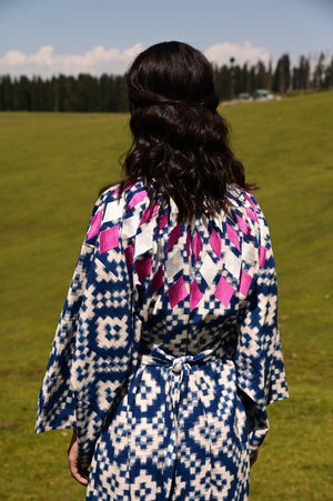 Mombasa Blue Naya Kimono in S/M BLUE - Sustainable Fashion by KLEED LOUNGEWEAR