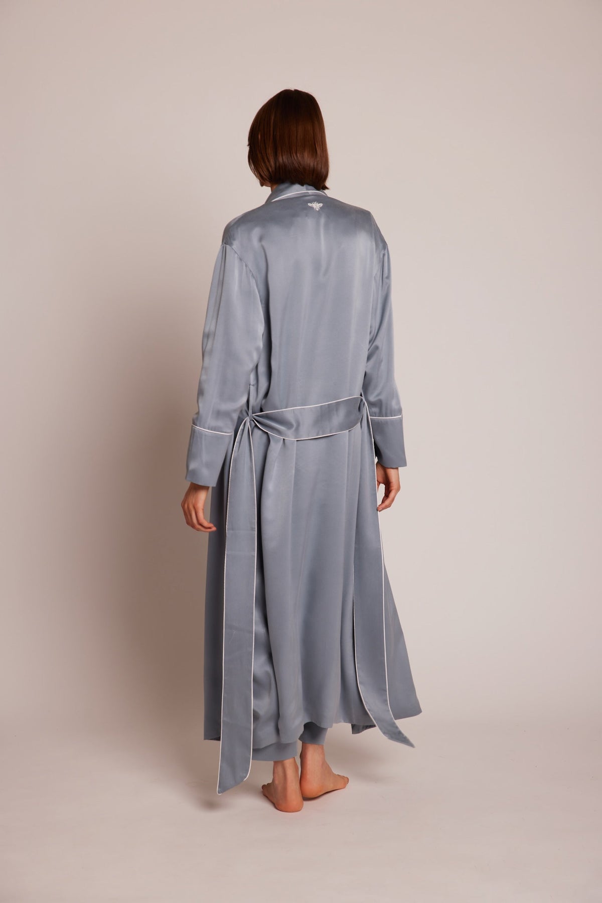 Roller Blue Robe in S/M BLUE - Sustainable Fashion by KLEED LOUNGEWEAR