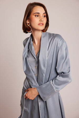 Roller Blue Robe in S/M BLUE - Sustainable Fashion by KLEED LOUNGEWEAR