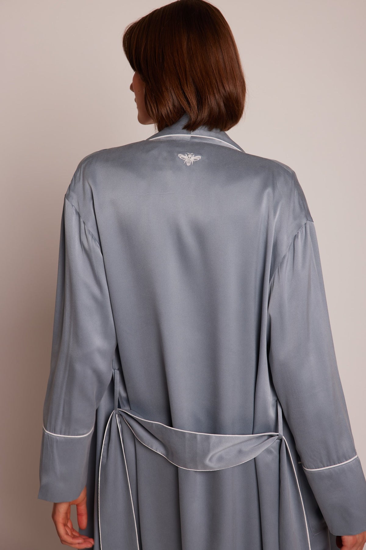 Roller Blue Robe in S/M BLUE - Sustainable Fashion by KLEED LOUNGEWEAR