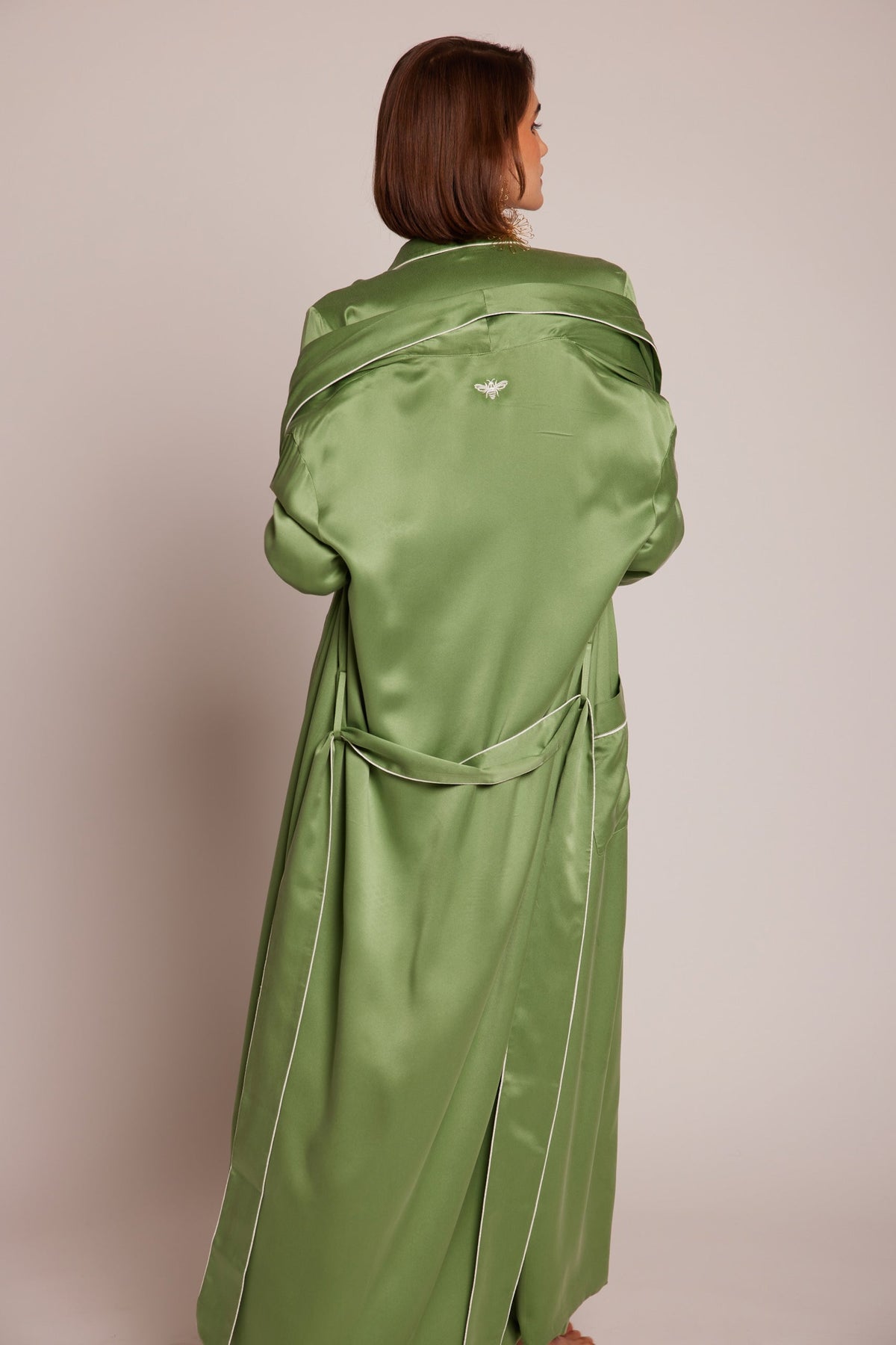 Roller Green Robe in S/M GREEN - Sustainable Fashion by KLEED LOUNGEWEAR