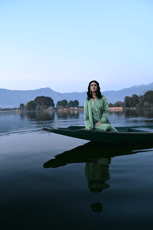 Roller Green Robe in S/M GREEN - Sustainable Fashion by KLEED LOUNGEWEAR