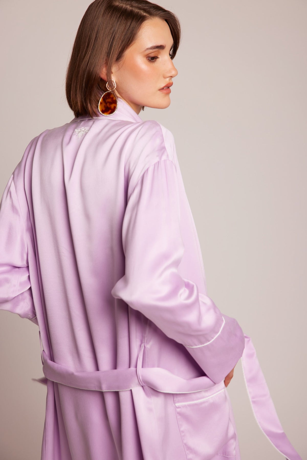 Roller Lilac Robe in S/M LILAC - Sustainable Fashion by KLEED LOUNGEWEAR