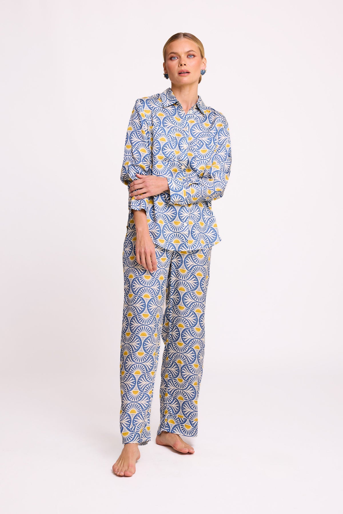 Sarason Pyjama in SMALL BLUE - Sustainable Fashion by KLEED LOUNGEWEAR