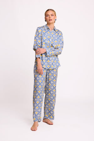 Sarason Pyjama in SMALL BLUE - Sustainable Fashion by KLEED LOUNGEWEAR