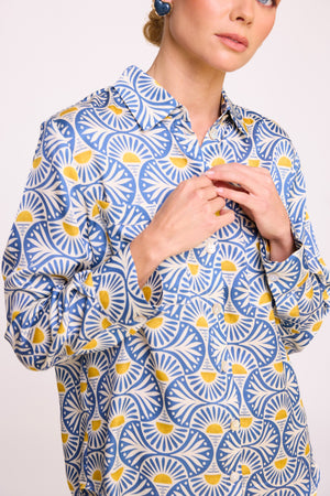 Sarason Pyjama in SMALL BLUE - Sustainable Fashion by KLEED LOUNGEWEAR