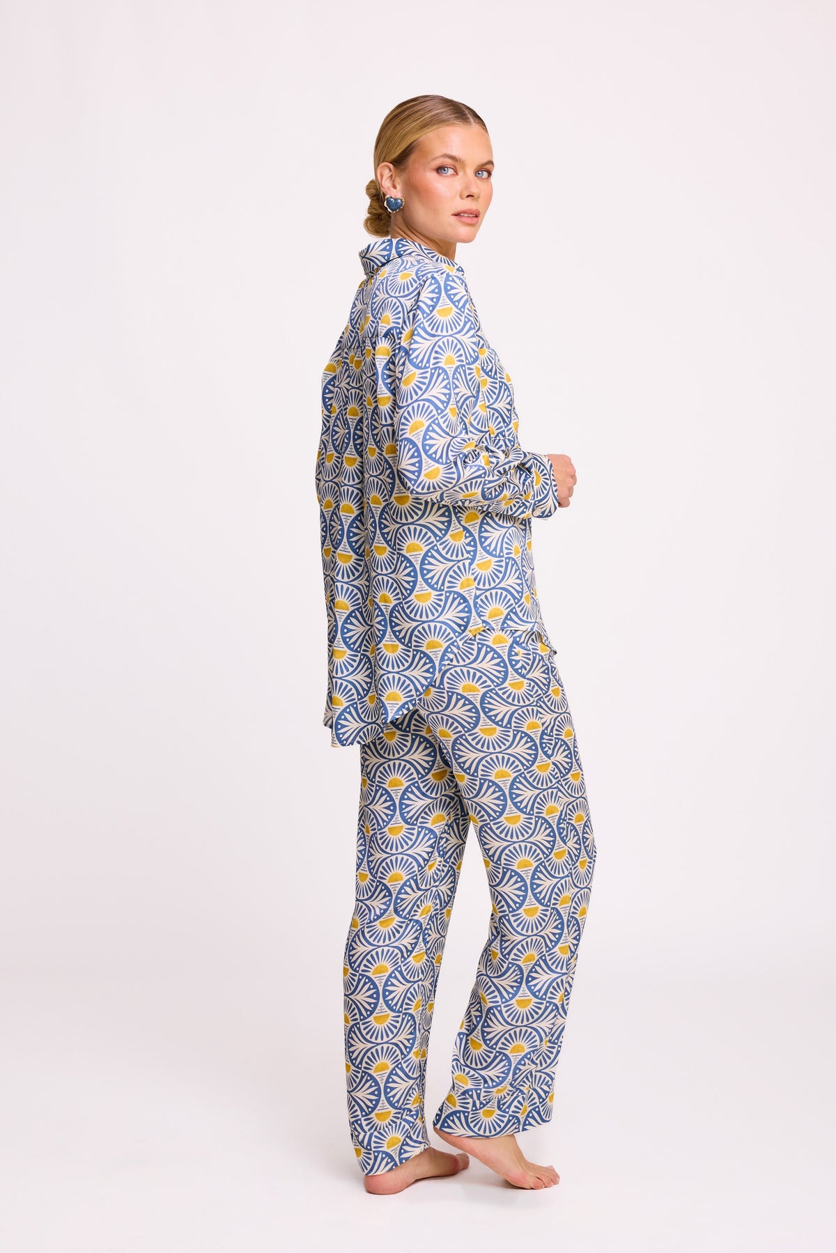 Sarason Pyjama in SMALL BLUE - Sustainable Fashion by KLEED LOUNGEWEAR