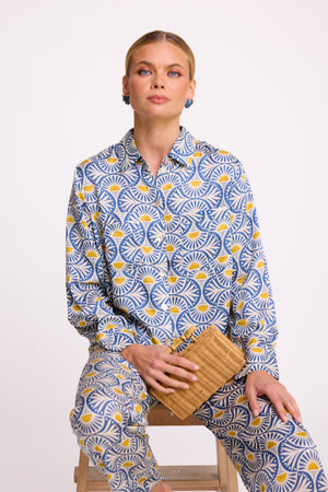Sarason Pyjama in SMALL BLUE - Sustainable Fashion by KLEED LOUNGEWEAR