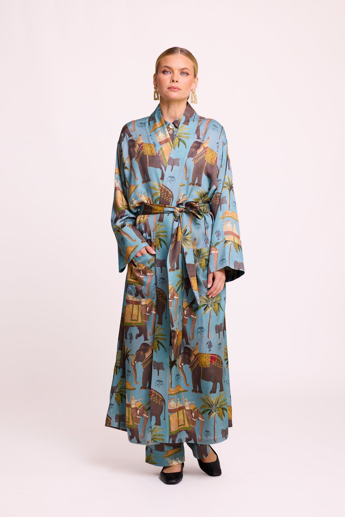 Haathee Robe in SMALL BLUE - Sustainable Fashion by KLEED LOUNGEWEAR