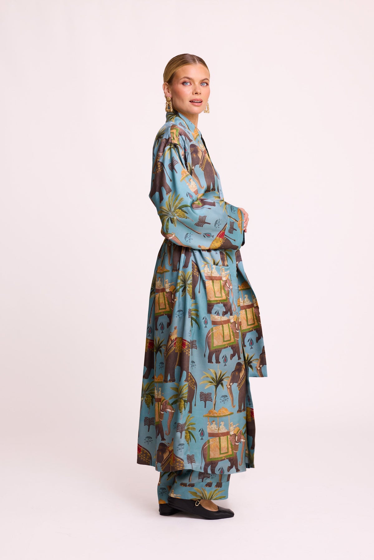 Haathee Robe in SMALL BLUE - Sustainable Fashion by KLEED LOUNGEWEAR
