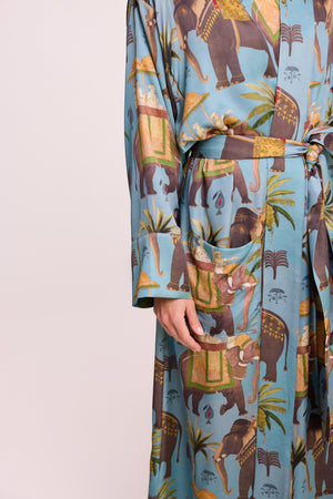 Haathee Robe in SMALL BLUE - Sustainable Fashion by KLEED LOUNGEWEAR