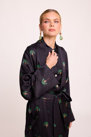 Khajoor Robe in SMALL BLACK - Sustainable Fashion by KLEED LOUNGEWEAR