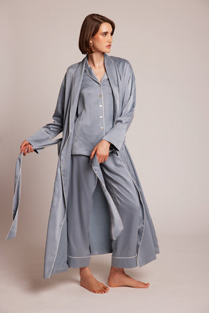 Roller Blue Robe in S/M BLUE - Sustainable Fashion by KLEED LOUNGEWEAR