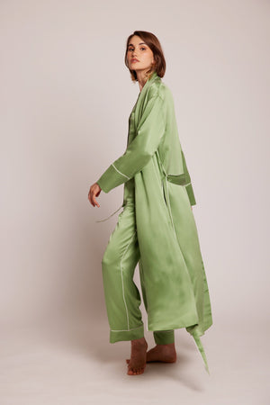 Roller Green Robe in S/M GREEN - Sustainable Fashion by KLEED LOUNGEWEAR