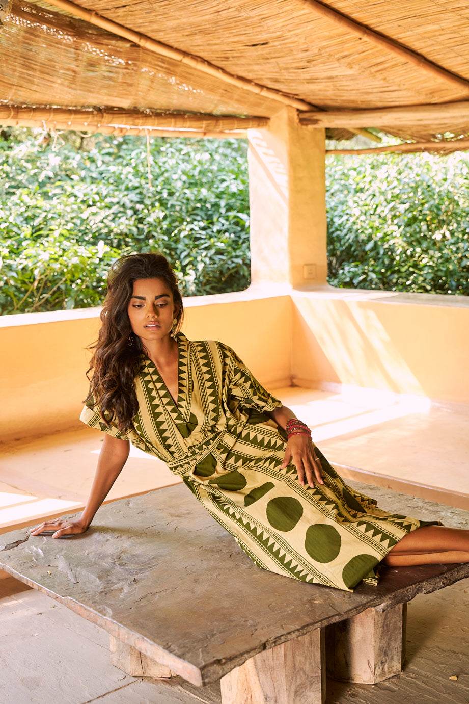 Khaki Geo Kaftan