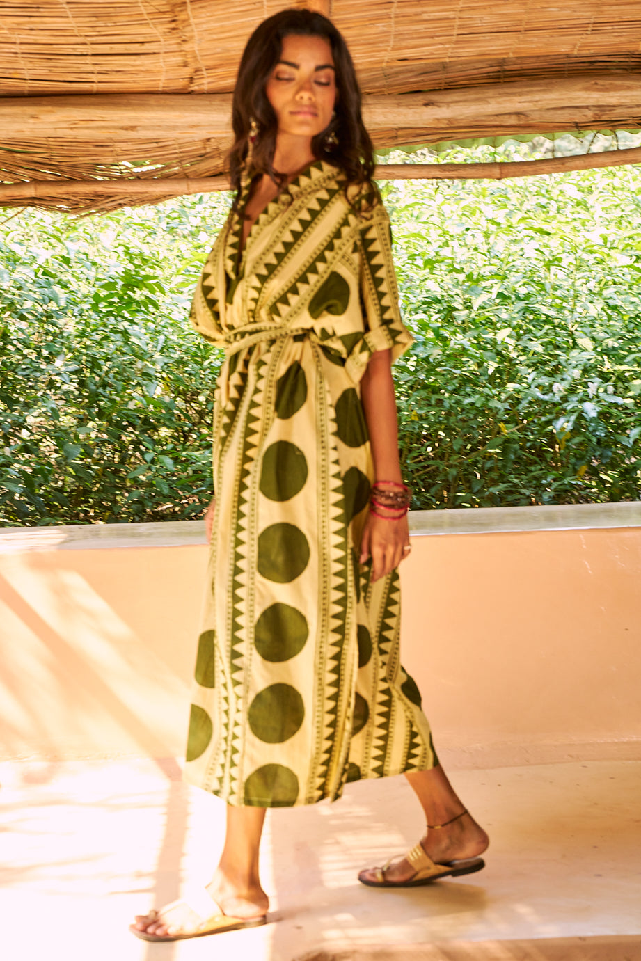 Khaki Geo Kaftan