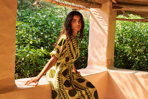 Khaki Geo Kaftan