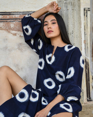 Blue Manda Kaftan in XS/S DARK BLUE - Sustainable Fashion by KLEED LOUNGEWEAR