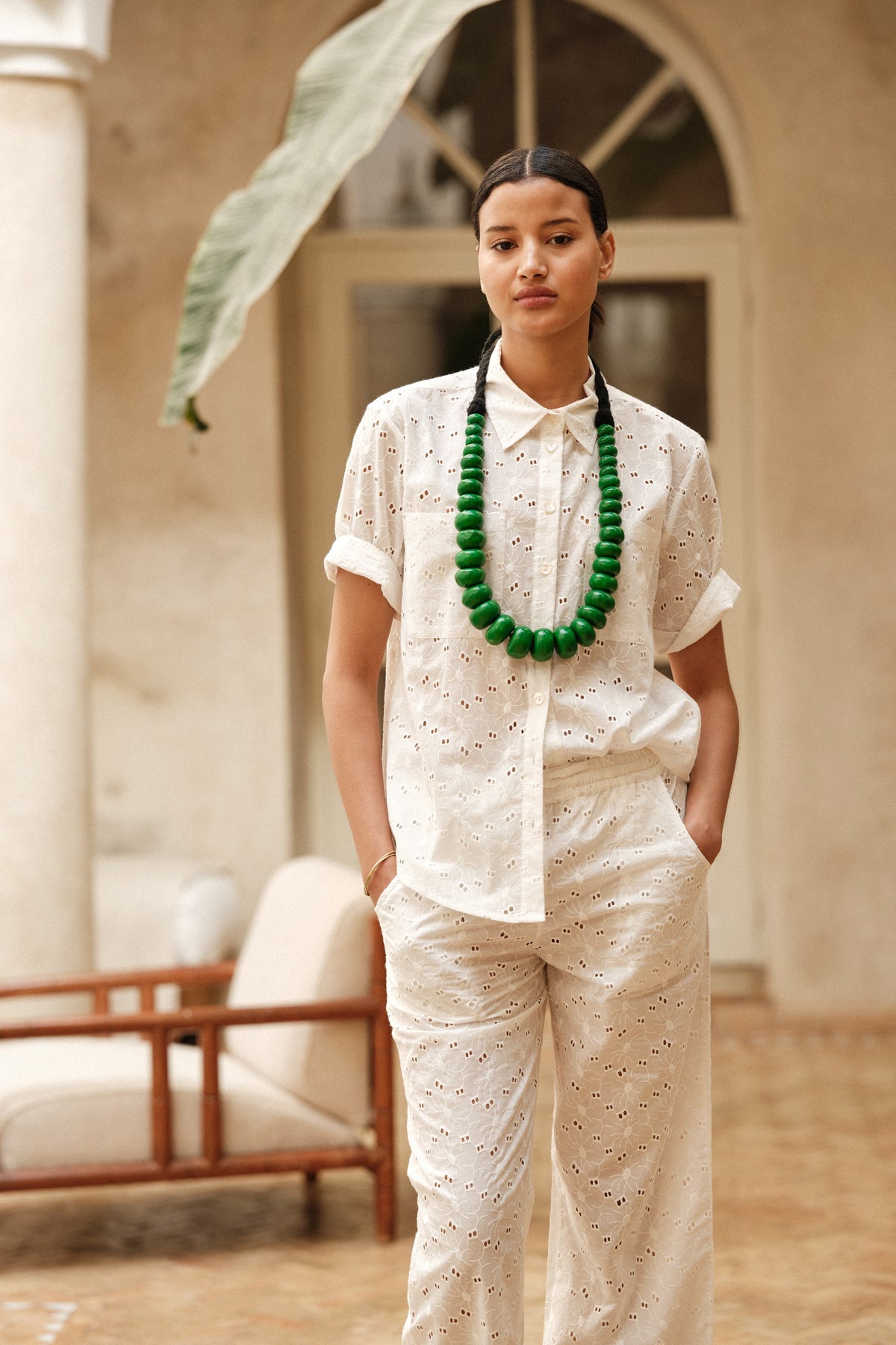 Yala White Pyjama in EXTRA SMALL WHITE - Sustainable Fashion by KLEED LOUNGEWEAR